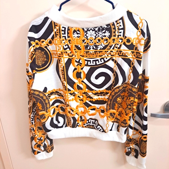 NWOT Classic Vibrant Allover Chain Geo Print  Bomber Jacket Women's Size XXL - Picture 4 of 7